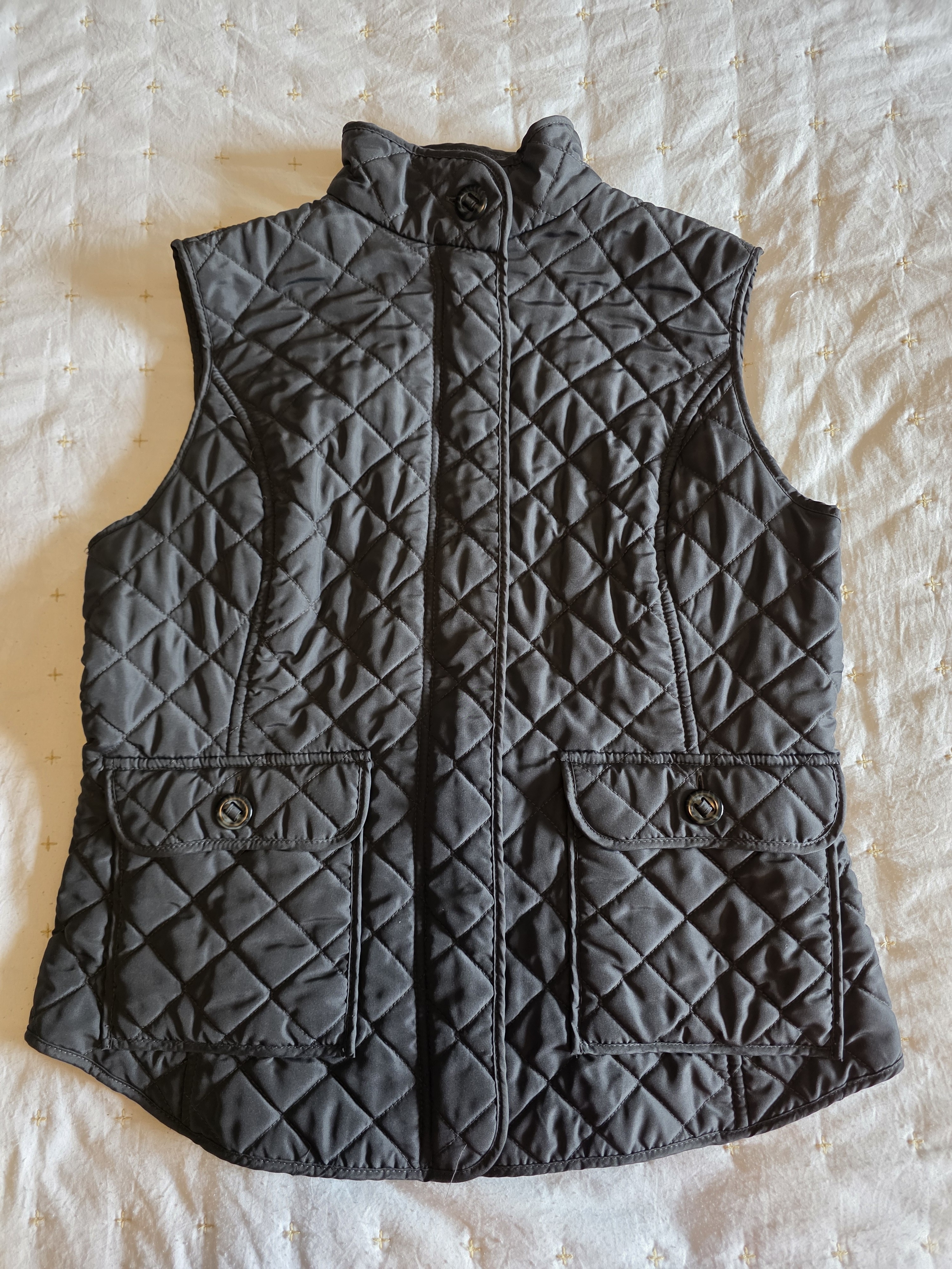Van Heusen Quilted Black Sleeveless Puffer Vest